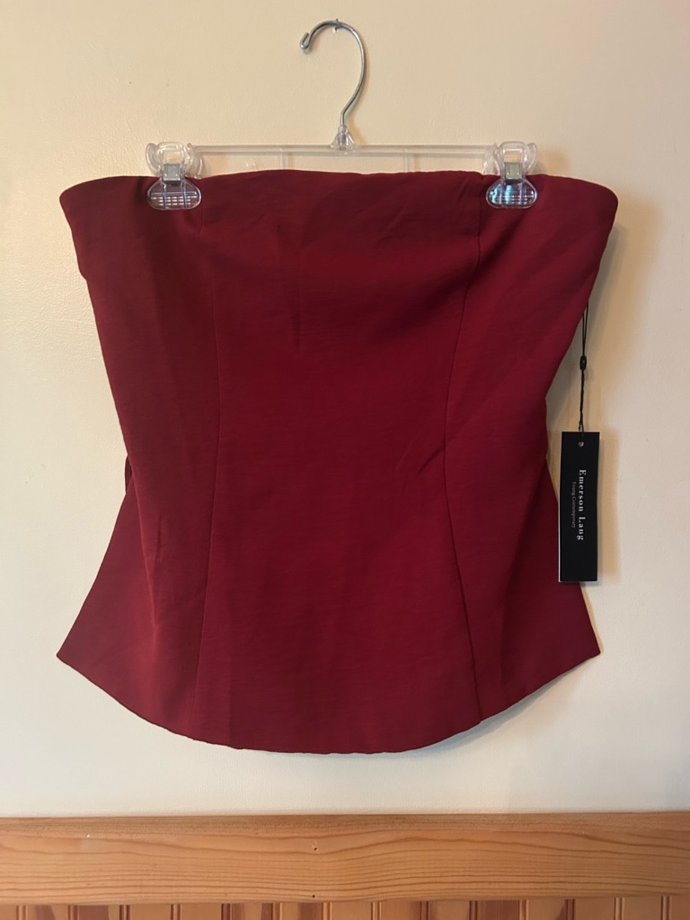 Emerson Lang Burgundy Strapless Tank Top
